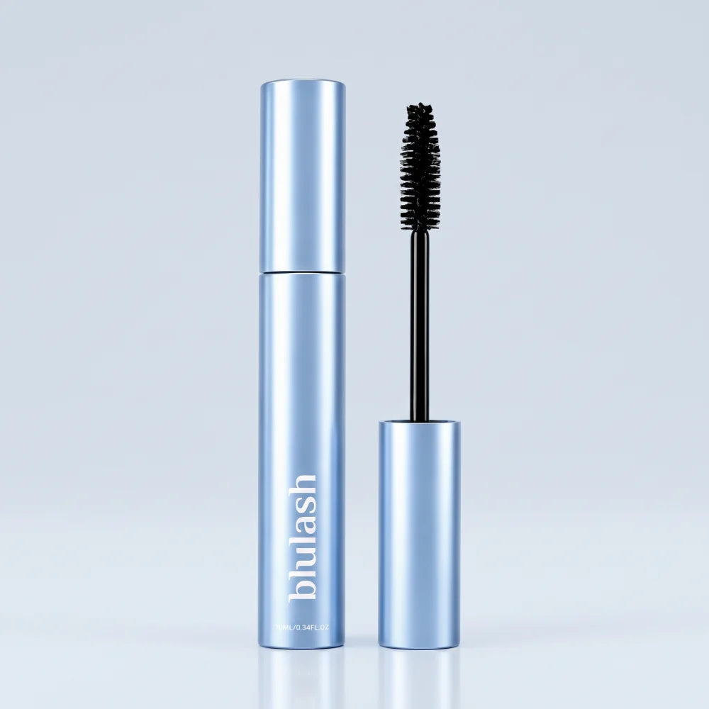 Blulash SilkSleeve lengthening mascara in sky-blue tube