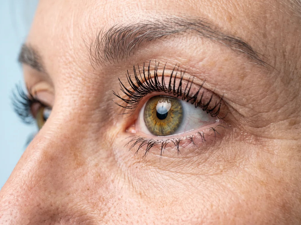 Lifted, lengthened lashes after one coat of Blulash