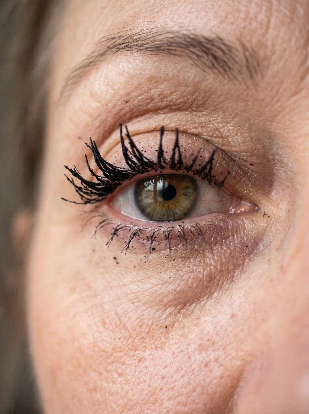Fine lashes clump together